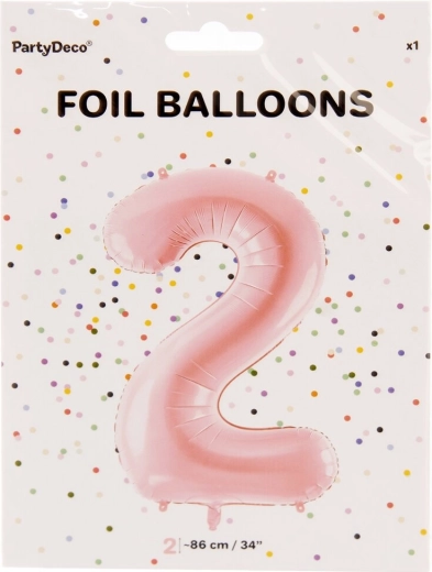 Foliowy balon cyfra 2 niebieski 86 cm