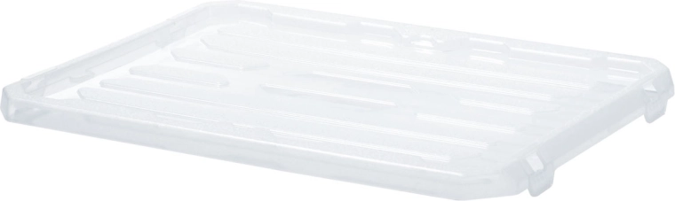 Plastowa pokrywa do pudełka magazynowego Cargobox 600 × 400 mm, transparentna