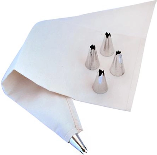 Zestaw do dekorowania tortów z bawełnianym rękawem i 5 metalowymi tylkami