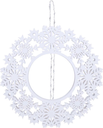 Solight LED drewniany wieniec bożonarodzeniowy z timerem 30 cm biały - 1 sztuka