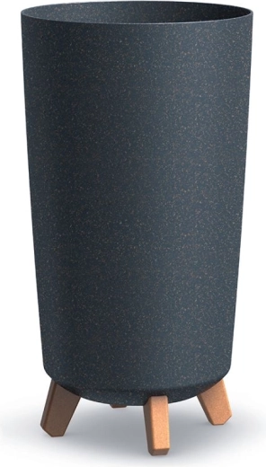 Doniczka na nóżkach Gracia Tubus Slim Eco Wood 24 cm – antracyt