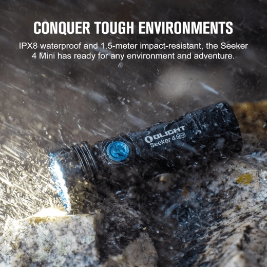 Latarka Olight Seeker 4 Mini Titanium Limited Edition z światłem UV