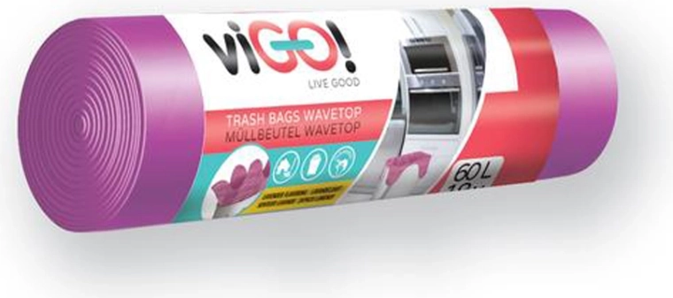 Worki na śmieci z uszami 60 l, zapach lawendy, 18 szt.