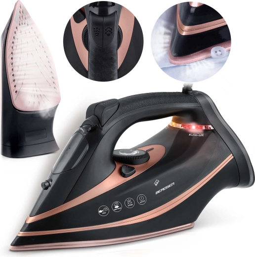 Żelazko parowe BERDSEN 3000 W z ceramiczną stopą i parą pionową