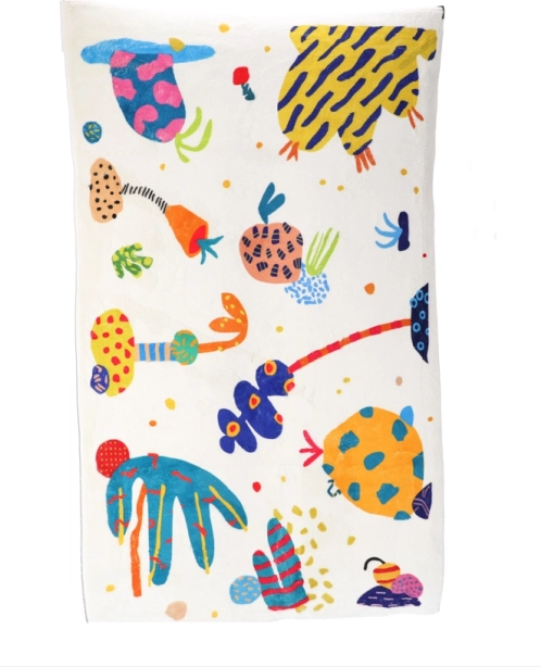 Dywan, dziecięca mata do raczkowania, 140 x 80 cm, kolor beżowy