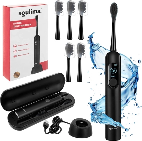 Szczoteczka soniczna elektryczna SOULIMA X800, czarna