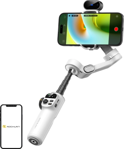 AOCHUAN X2 stabilizator do smartfona z czujnikiem AI, biały
