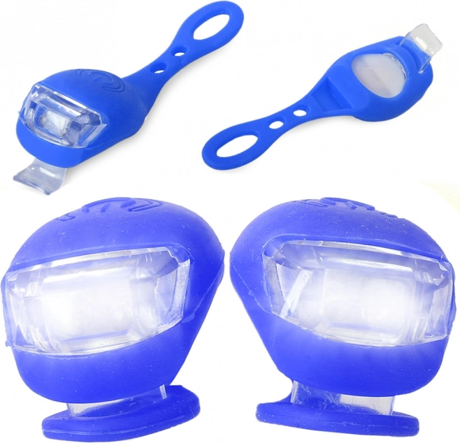 Silikonowe lampki LED na rower, wodoodporne, 2 szt.