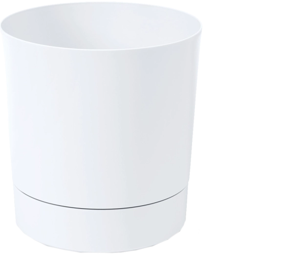 Doniczka z podstawką Aura 32,5 cm biała LAMELA