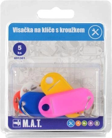 Zawieszki do kluczy z kółkiem, mix kolorów (5 szt.)