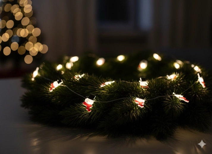 Łańcuch świetlny LED bałwanki, 20 świateł, na baterie