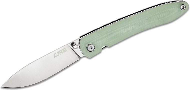 Nóż kieszonkowy CJRB Ria 7,5 cm, sand polish, transparentna zieleń, G10