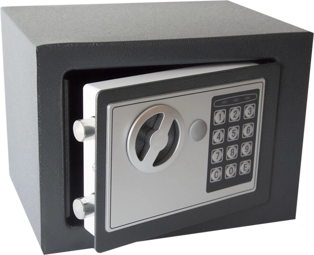 Cyfrowy sejf 230 × 170 × 170 mm z kluczem awaryjnym