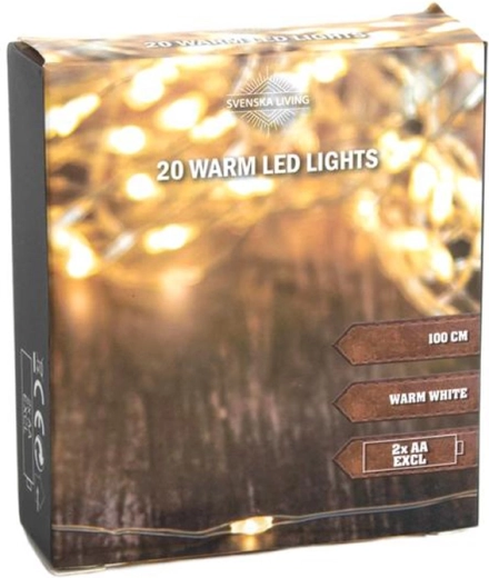 Łańcuch świetlny z 20 diodami LED, 100 cm