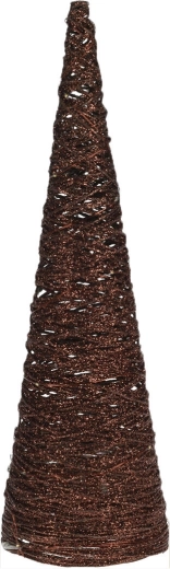 Dekoracyjna piramida 40 cm z oświetleniem LED, metalowa, brązowa