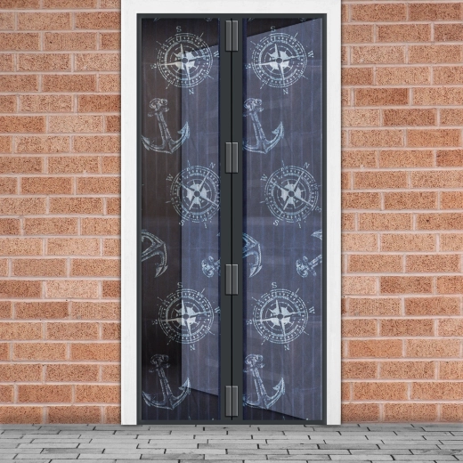 Magnetyczna moskitiera do drzwi z motywem kotwicy 100 × 210 cm