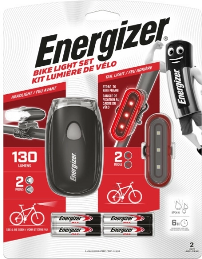 Energizer zestaw przedniego i tylnego światła do roweru, 4× AAA