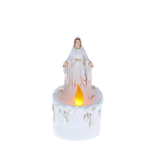 Świeca LED z figurką Matki Bożej 17 cm