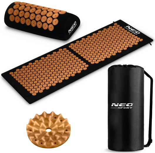 Mata do akupresury z kolcami Neo Sport czarno-złota