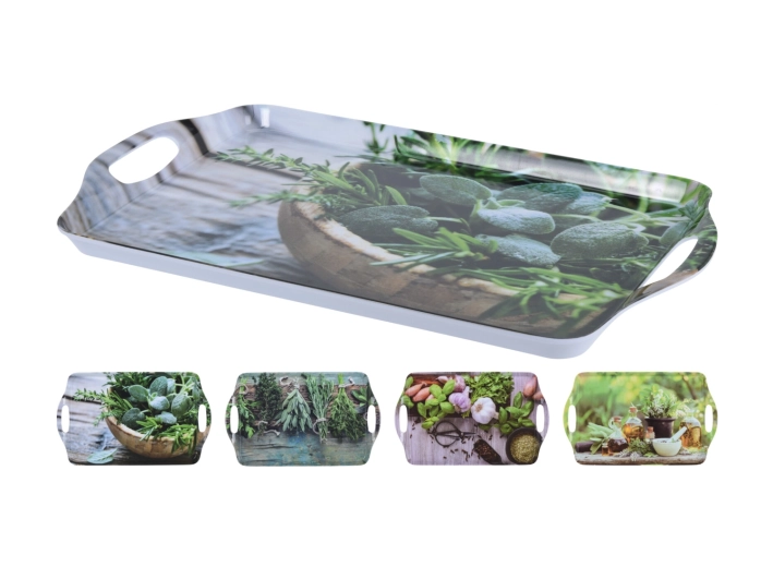 Melaminowa taca do serwowania 45 × 30 cm z uchwytami