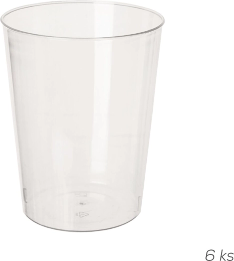 Plastowy kubek 280 ml przezroczysty - 6 szt.