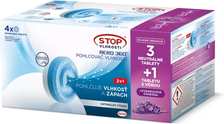 Ceresit Stop wilgoci Aero 360° wkłady 2w1, 3× neutralny + 1× lawenda