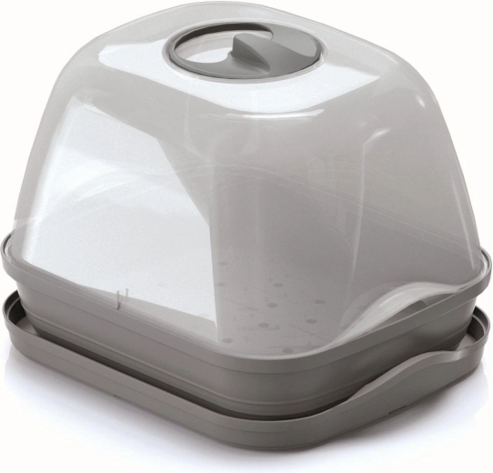 Rozsadnik z pokrywą 25,7 × 19,6 × 18,5 cm, szary