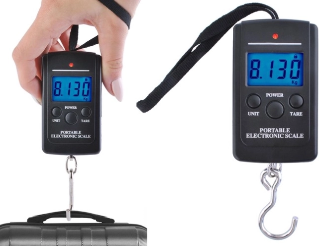 Kieszonkowa elektroniczna waga do bagażu LED - 40 kg