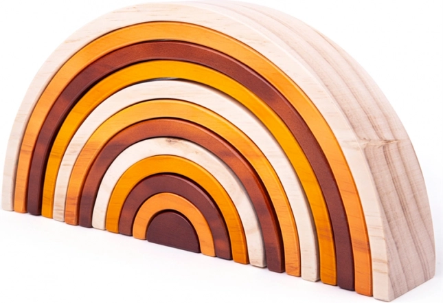 Bigjigs Baby drewniana tęcza do składania naturalna duża