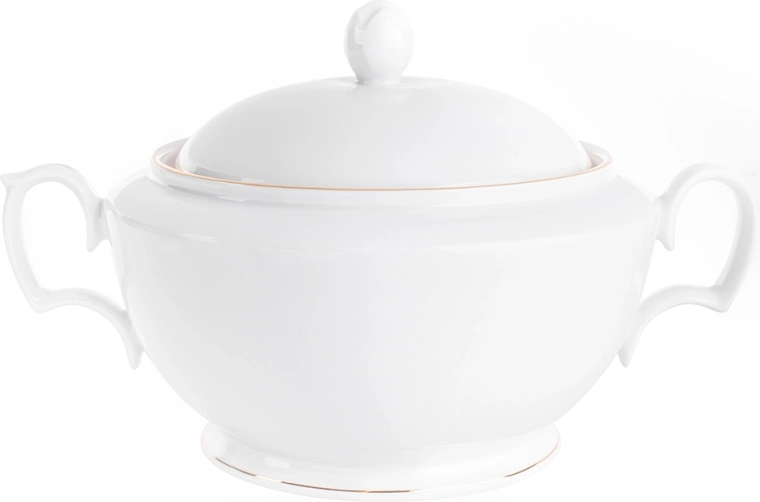 MariaPaula klasyczna porcelanowa waza do zupy ze złotą linią 2,7 l