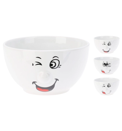 Porcelanowa miska z wesołą buźką 500 ml