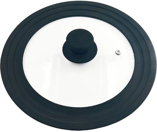 Uniwersalna pokrywka z hartowanego szkła z zaworem 22/24/26 cm