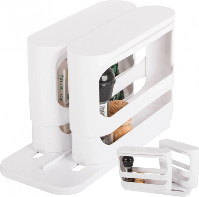 Biały plastikowy organizer kuchenny na przyprawy