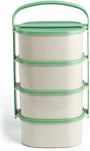 Plastowy nosidło na jedzenie 4x1,2 l z mieszanką kolorowych pokrywek TORO