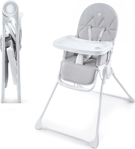 Składane krzesełko do karmienia Kinderkraft Binci light grey