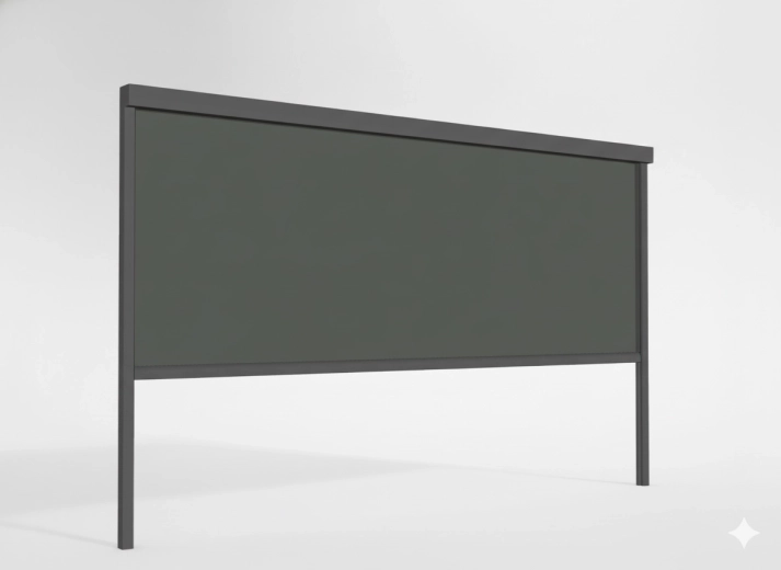 Roleta ZIP do aluminiowej pergoli 4 m, wiatroodporna tkanina Teslin, szara