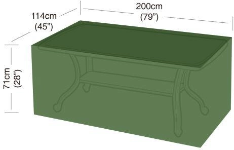 Pokrowiec na prostokątny 8‑osobowy stół 200 × 114 × 71 cm, PE 90 g/m², zielony