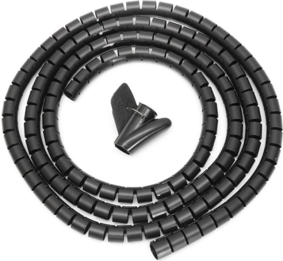 Spiralny organizer kabli (ochronna opaska maskująca) czarny 3 m - 1 szt.