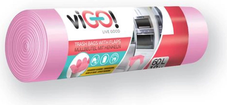 Worki na śmieci z uchwytami 60 l, zapach truskawki, 18 szt.