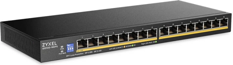 Zyxel gigabitowy niezarządzalny switch GS1100-16EPS z PoE (16 portów)