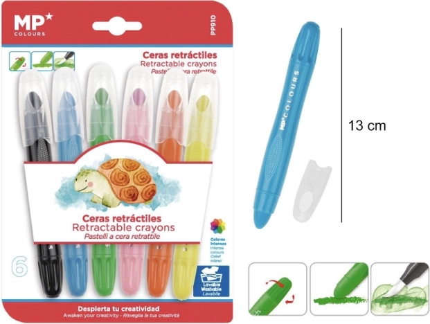 Kredki wysuwane – 6 kolorów