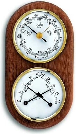 Analogowa stacja pogodowa TFA z dębowego drewna