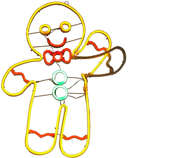 Świąteczna dekoracja LED neon – piernikowy ludzik - 1 sztuka