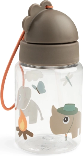 Done by Deer butelka ze słomką Tiny trails piaskowa 280 ml