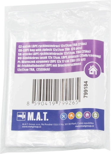 Woreczki strunowe LDPE 12 × 17 cm, 25 szt.