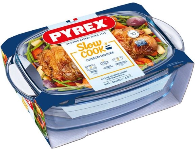 Szklane naczynie żaroodporne z pokrywą PYREX 6,7 l
