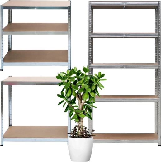 Metalowy regał magazynowy 2w1 z 5 półkami 150 × 75 × 30 cm