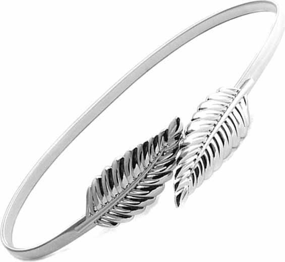 Bq53h damski pasek 68-100 cm srebrny