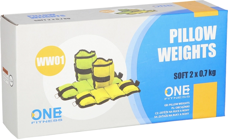 Obciążniki na nadgarstki i kostki ONE FITNESS 2 × 0,7 kg – żółte