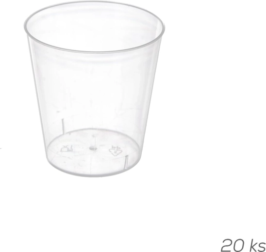 Plastikowe kieliszki 30 ml, przezroczyste - 20 szt.
